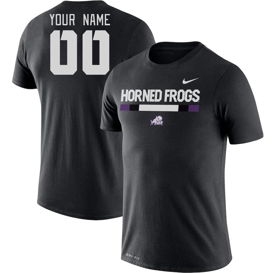 Custom TCU Horned Frogs Name And Number College Tshirt-Black - Click Image to Close